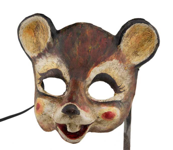 Masque de Venise souris grise en papier mâché pour petit Visage enfant 2419  V16